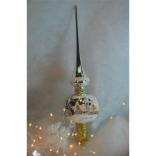 Kerstpiek groot 30 cm zilver